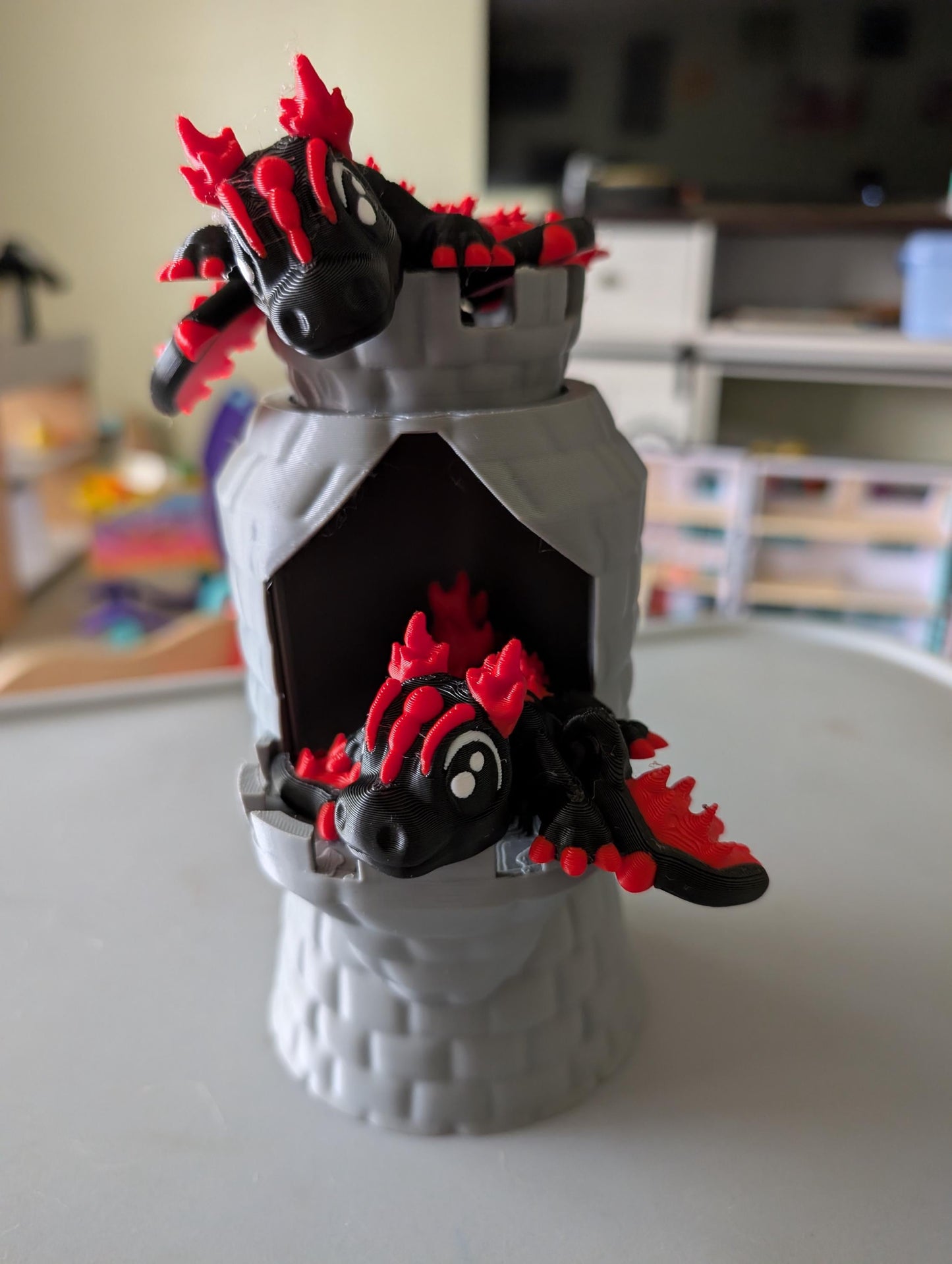 Dragon Castle Tower Play Set — Fantasy Dragon Hideaway with Secret Compartment