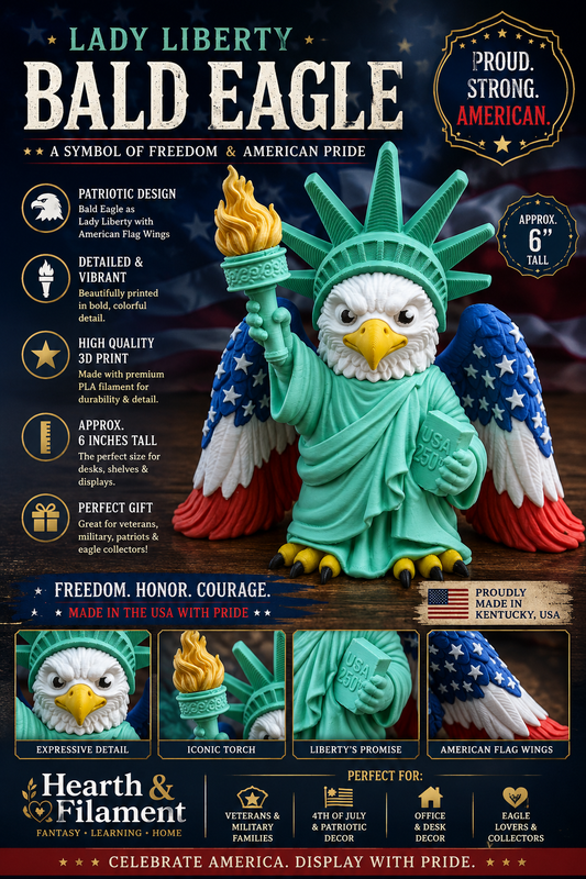 Lady Liberty Bald Eagle Statue