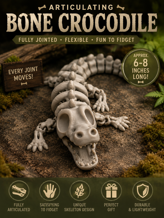 3D Printed Articulated Bone Alligator