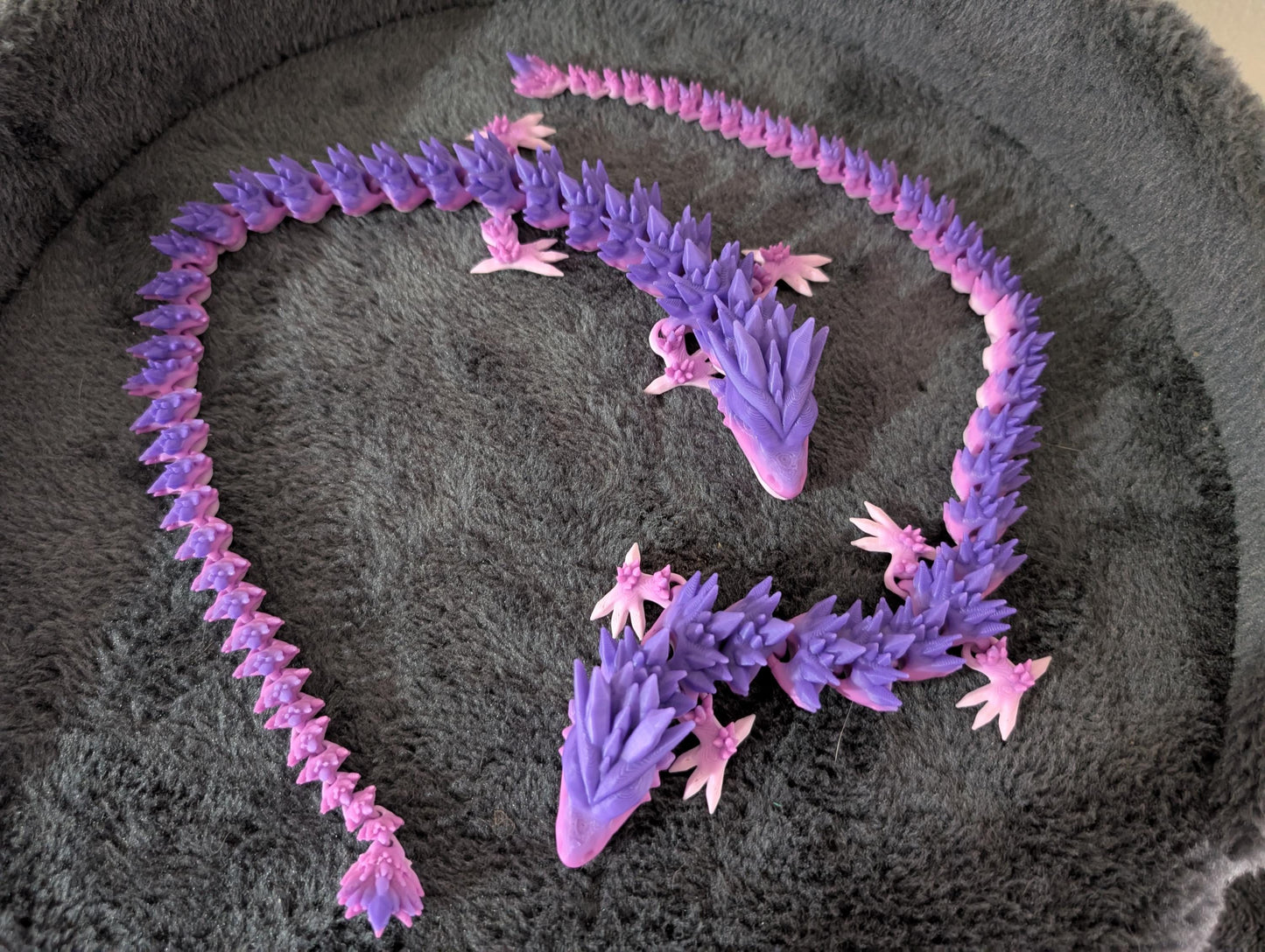 Articulated Dream Dragon Set | Purple Crystal Fidget Desk Pet (8-10 inches)