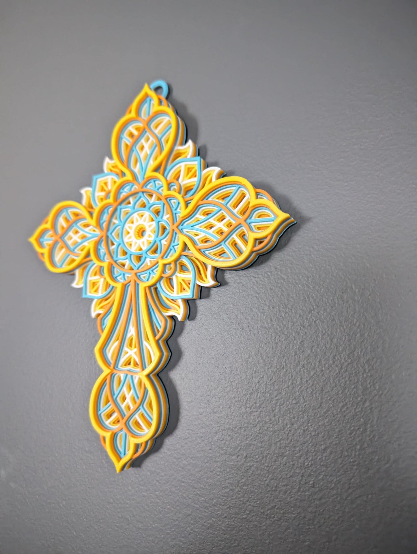 Layered Celtic Cross Wall Art | Colorful Knot Design, Faith Home Décor