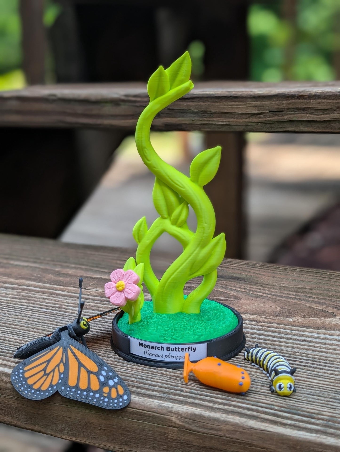 Monarch Butterfly Interactive Diorama — Life-Size 3D Printed Nature Display