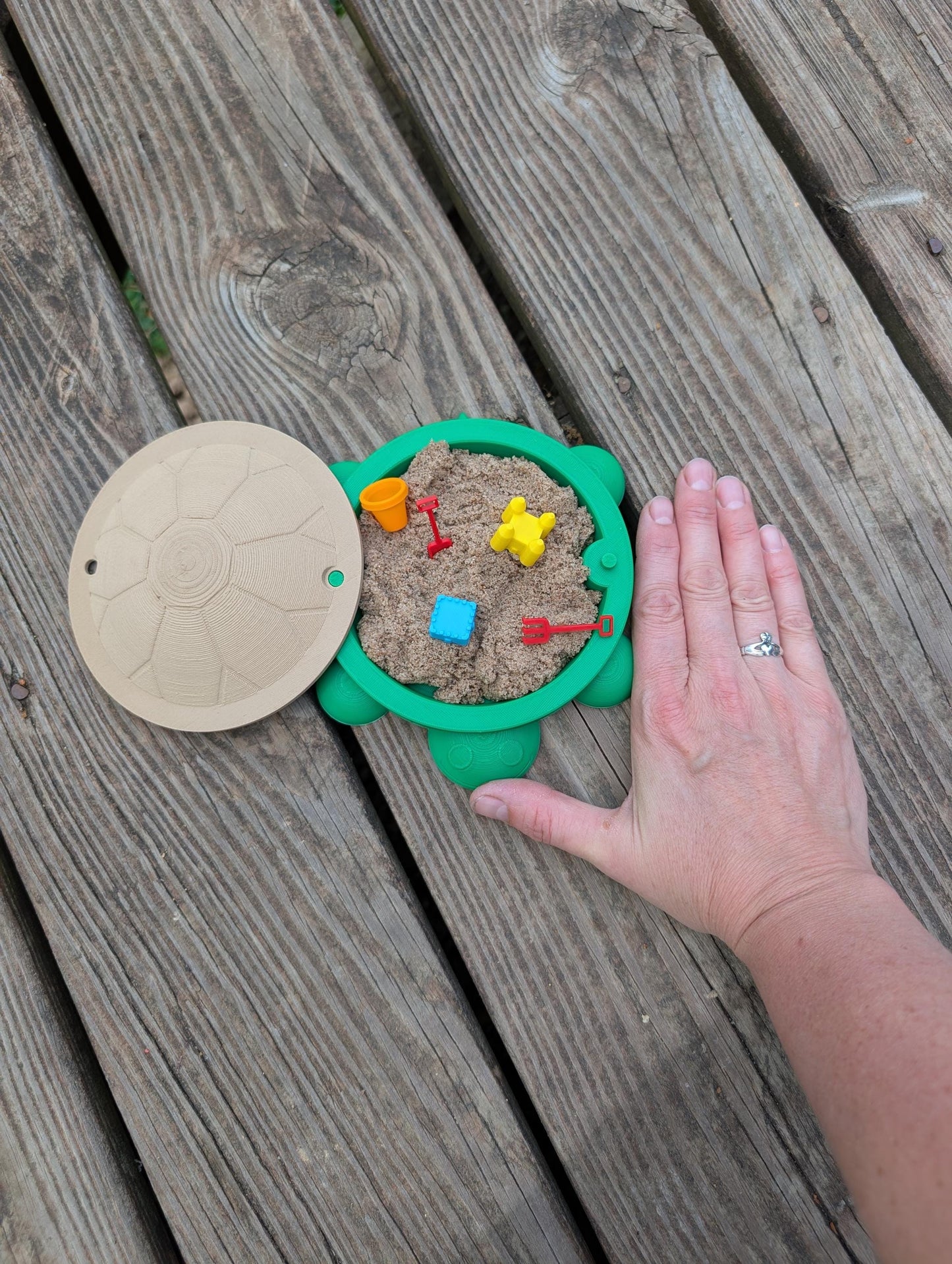 Mini Turtle Sandbox Sensory Play Kit | Montessori Kinetic Sand Toy for Toddlers