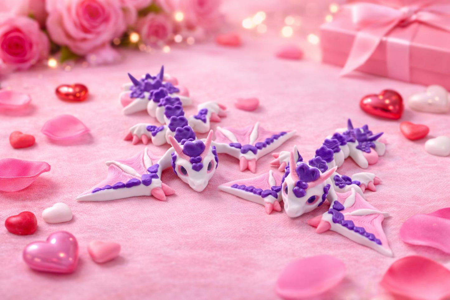 Articulating Love Dragon — Valentine Two-Pack Fidget Toy