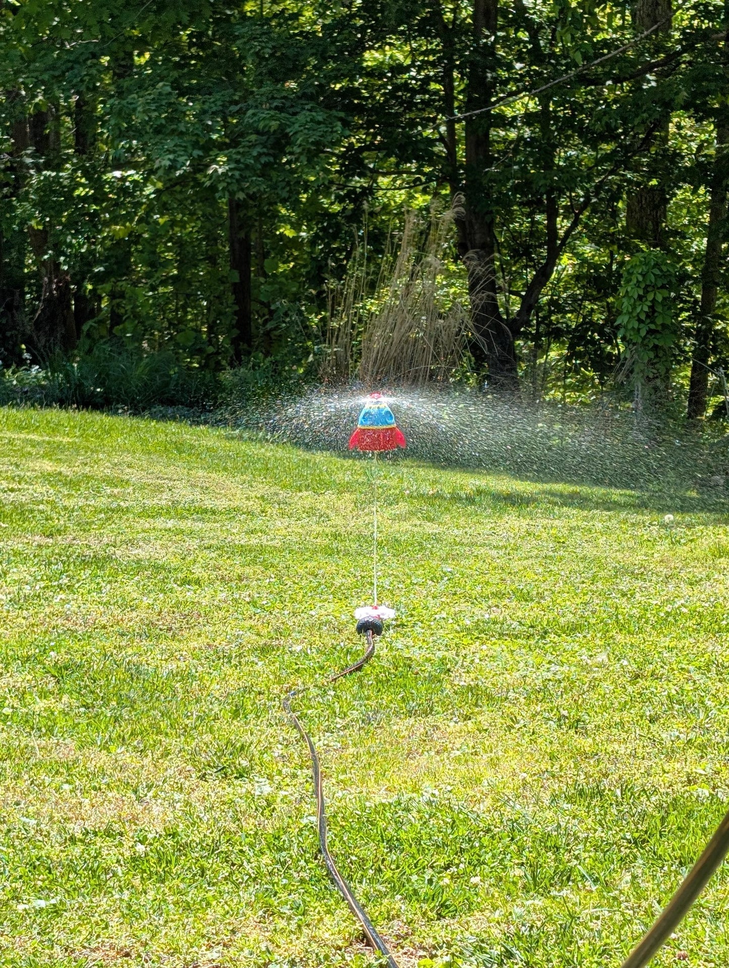 Rocket Ship Sprinkler for Kids | Spinning Hover Water Toy for Outdoor Play