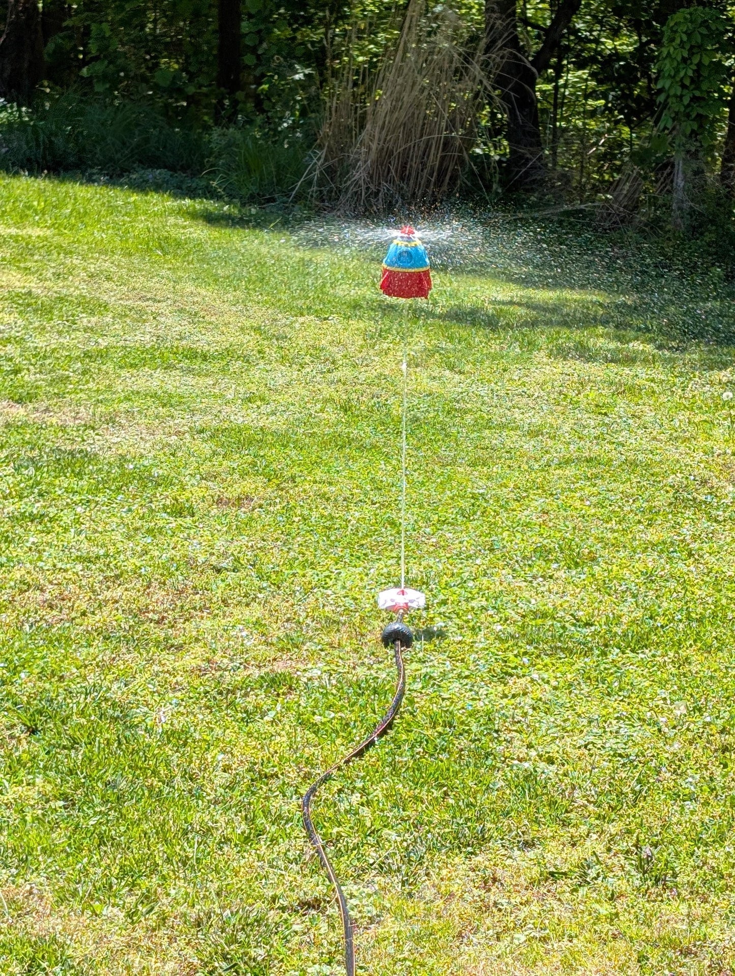 Rocket Ship Sprinkler for Kids | Spinning Hover Water Toy for Outdoor Play