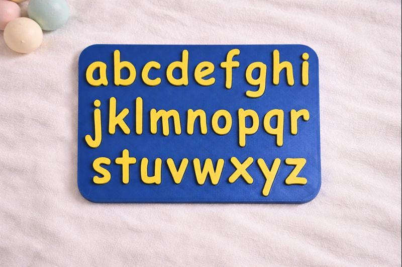 Lowercase Alphabet Letter Board — 3D Printed Montessori Learning Aid