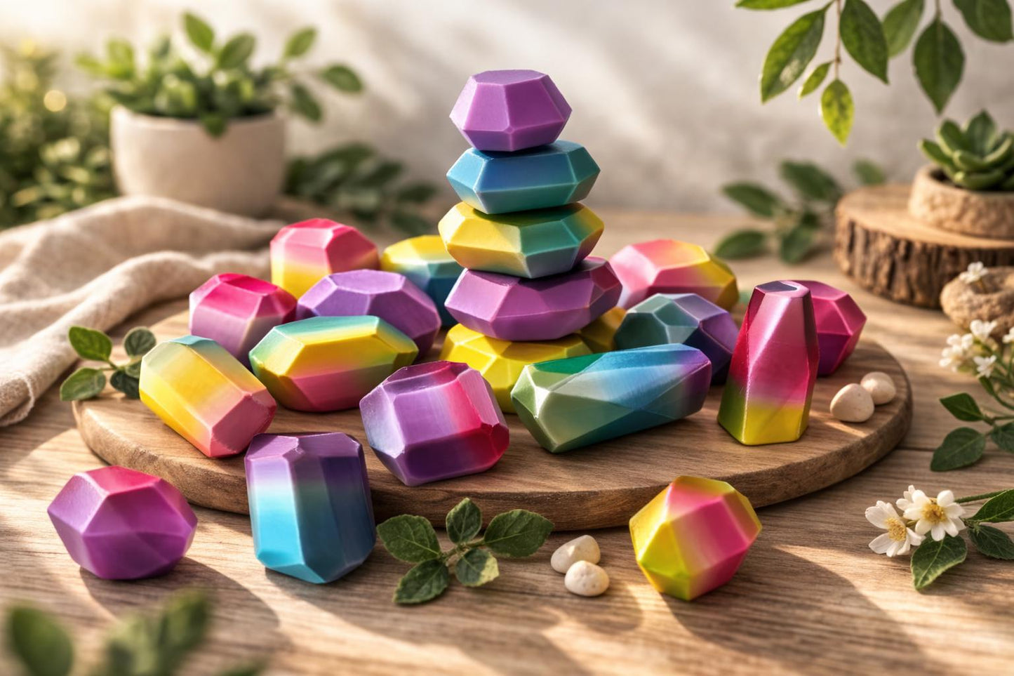 Montessori Stacking Rocks — 15-Piece Balancing Stones Set