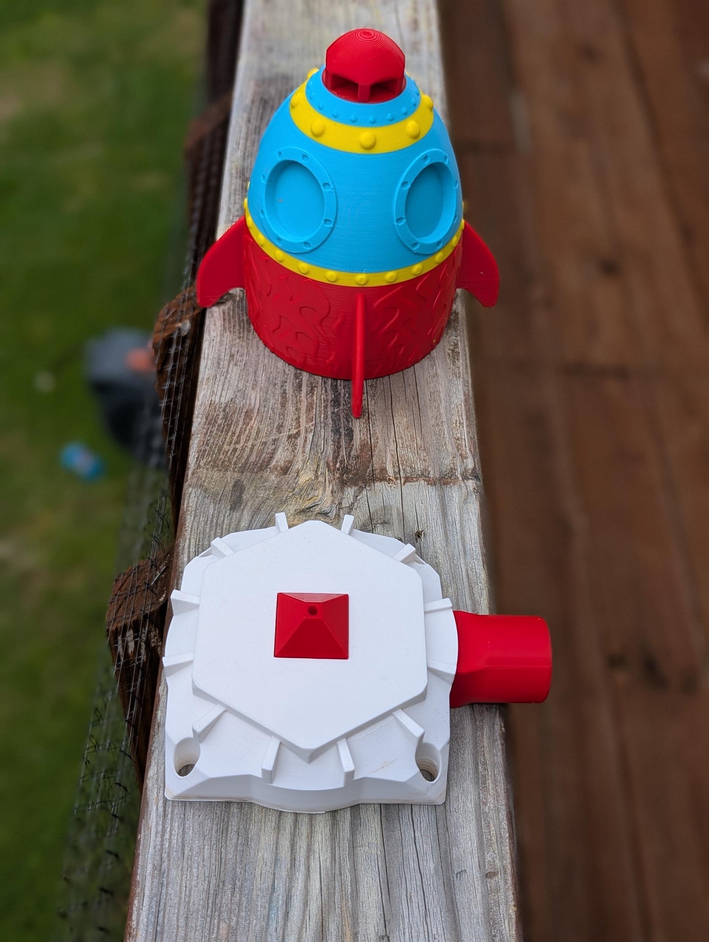 Rocket Ship Sprinkler for Kids | Spinning Hover Water Toy for Outdoor Play