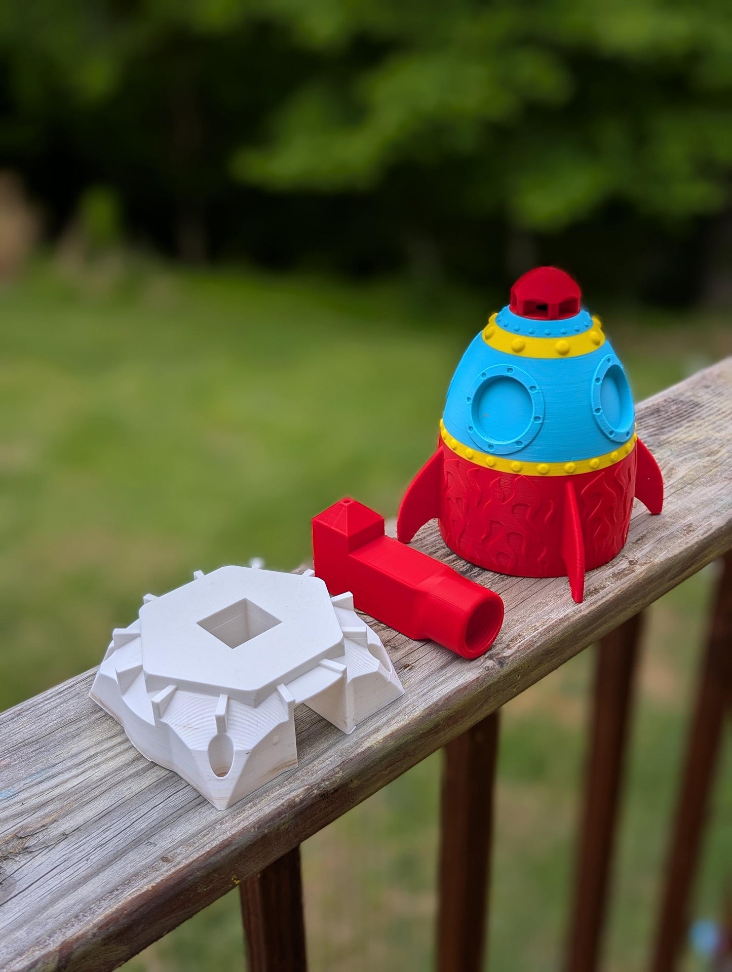 Rocket Ship Sprinkler for Kids | Spinning Hover Water Toy for Outdoor Play
