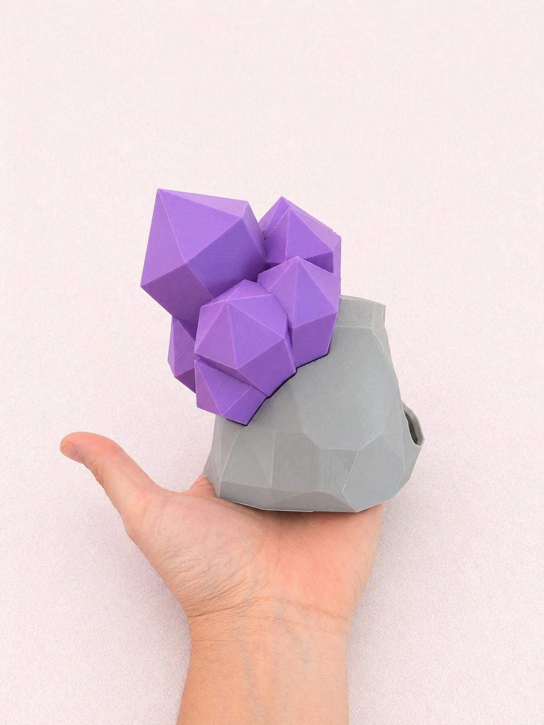 Crystal Cave Baby Dragon — 3D Printed Fantasy Figurine & Geode Hideaway