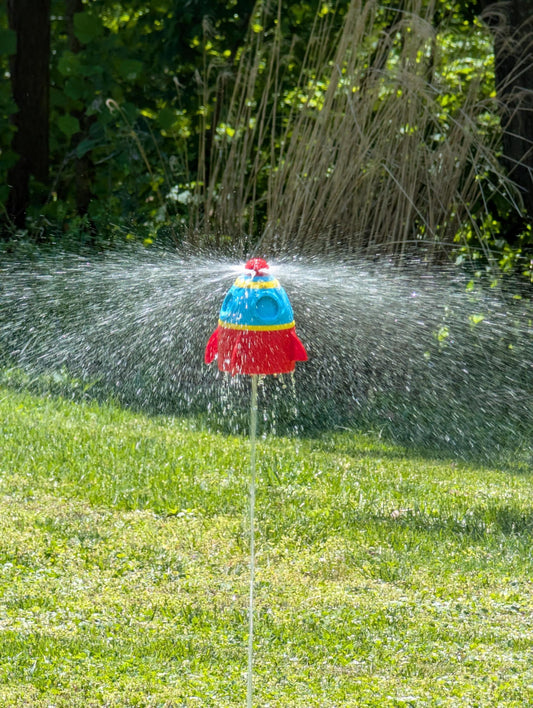 Rocket Ship Sprinkler for Kids | Spinning Hover Water Toy for Outdoor Play