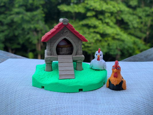 Tiny Farm Chicken Coop Playset — Interactive 3D Printed Farm Toy