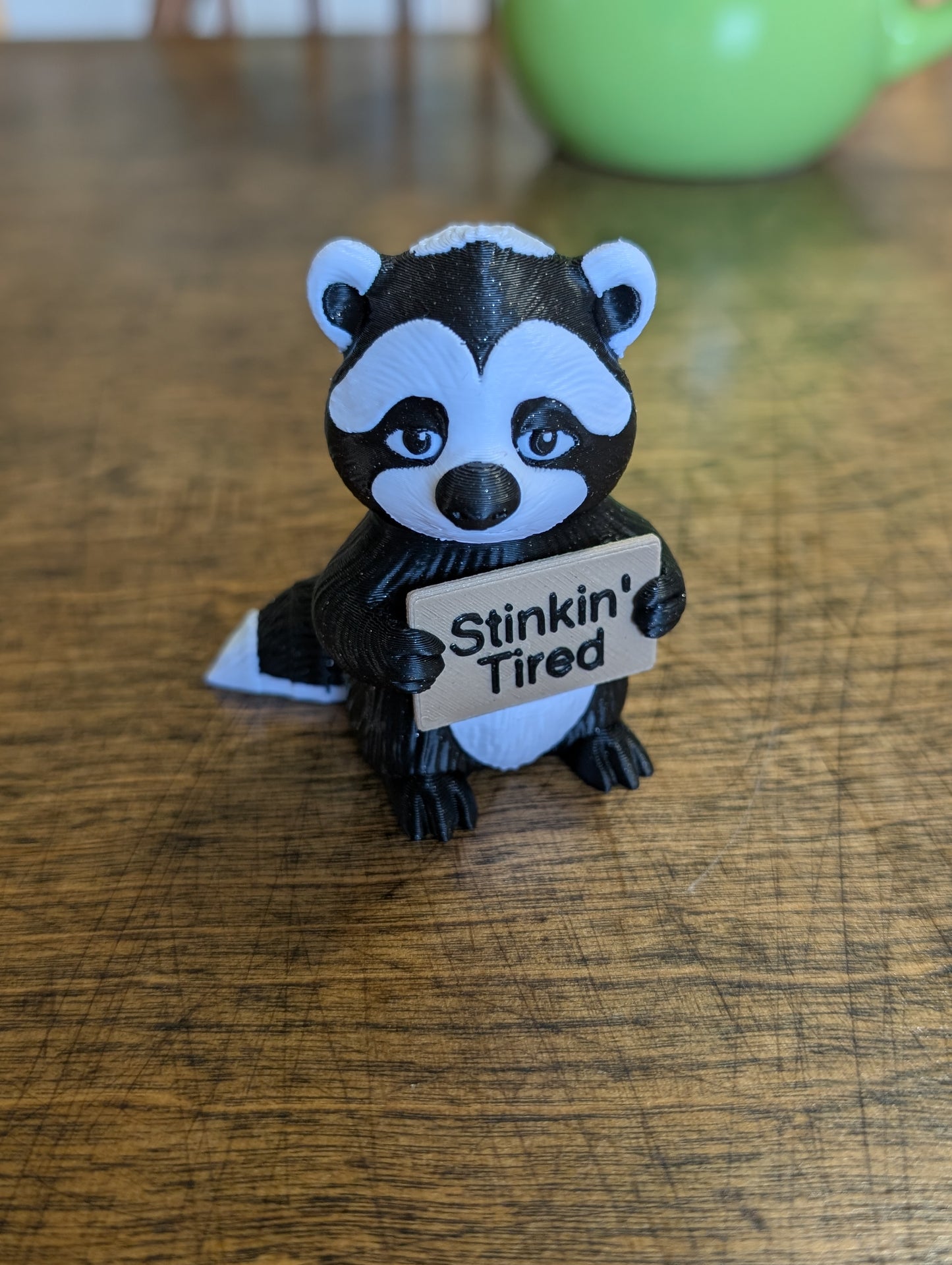 Grumpy Skunk Desk Figurine — 4.5 Inch | 2 Interchangeable Signs