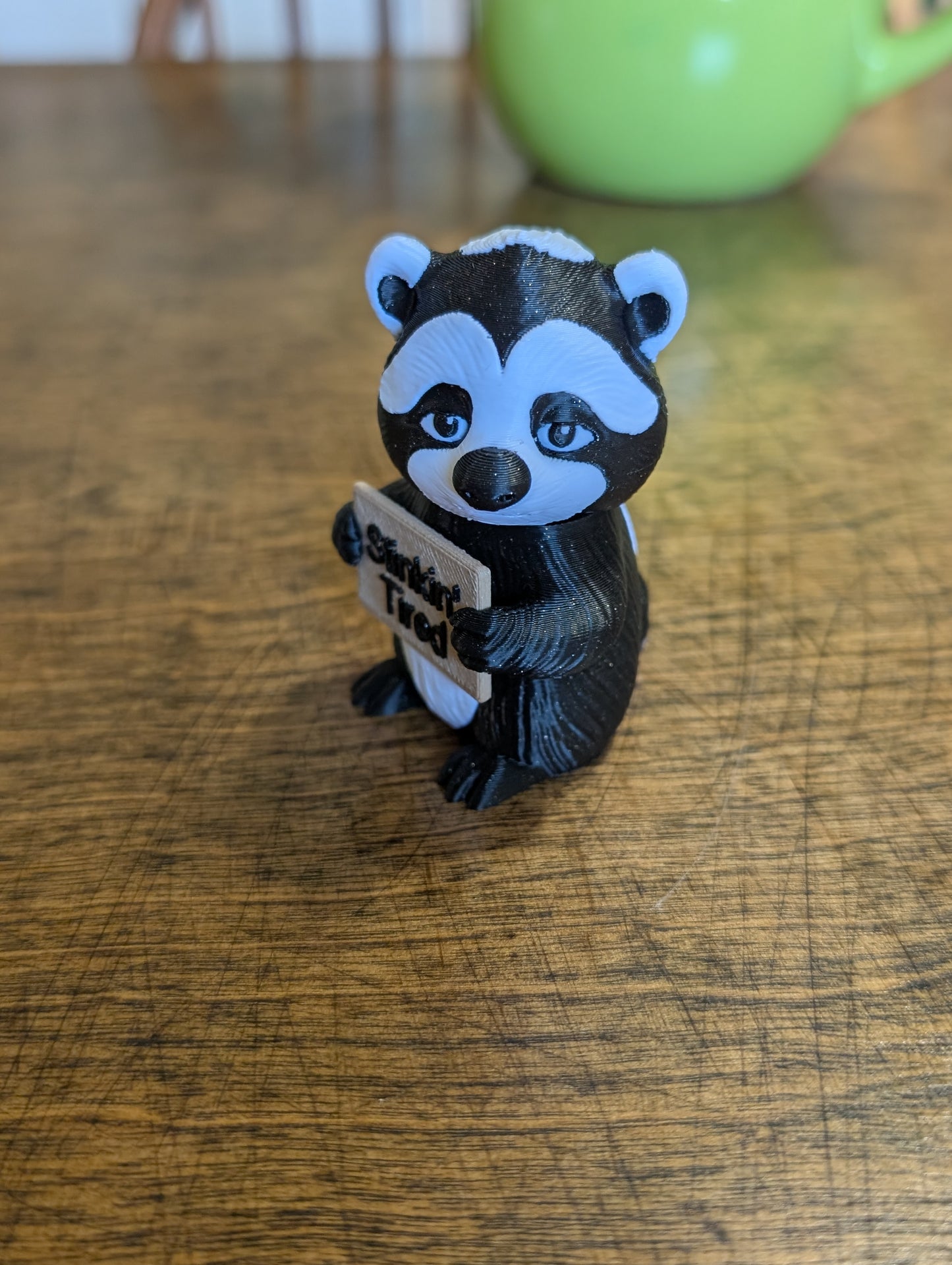 Grumpy Skunk Desk Figurine — 4.5 Inch | 2 Interchangeable Signs