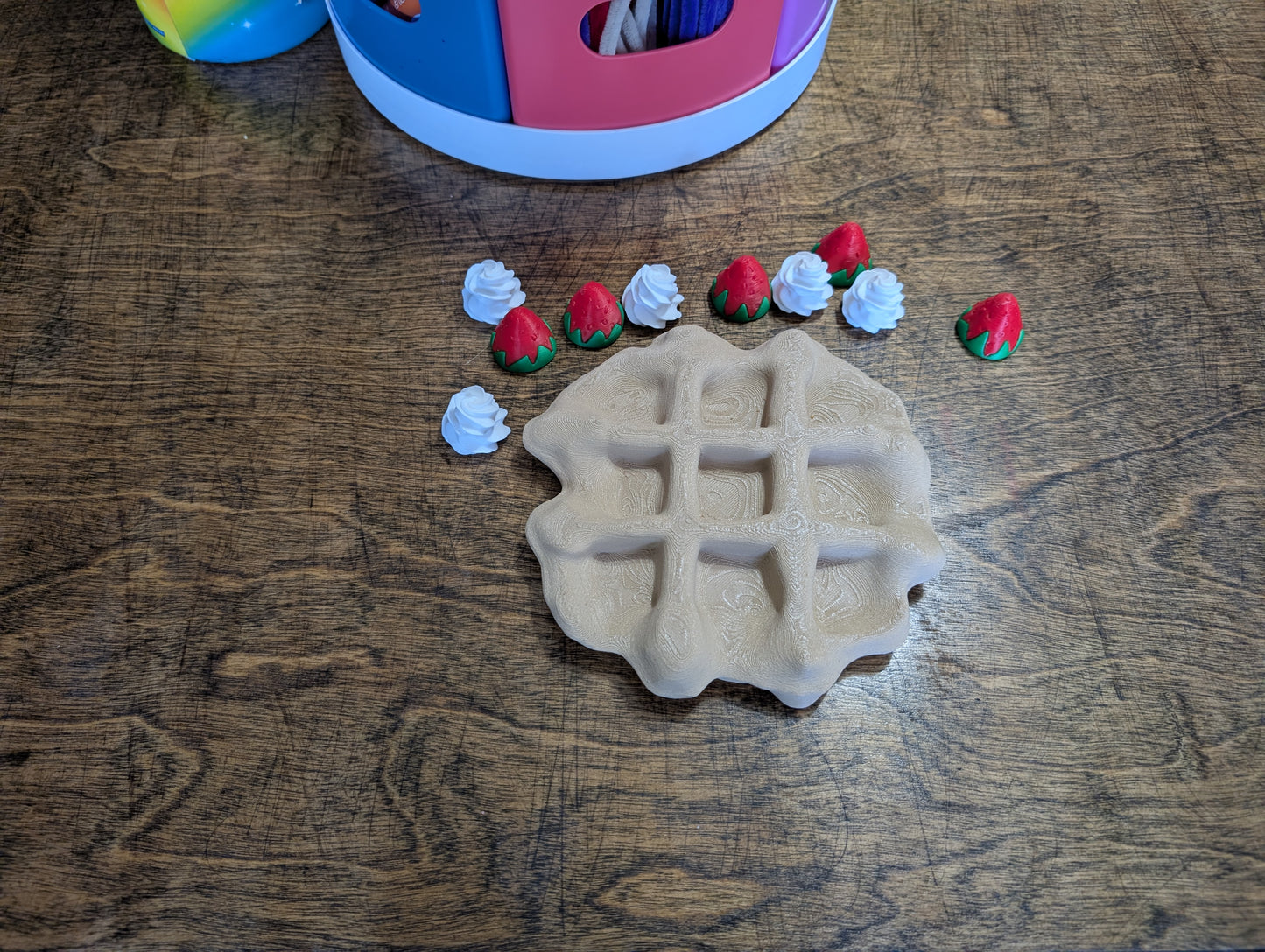 Strawberry Waffle Tic Tac Toe Game — 6x6 Waffle Board