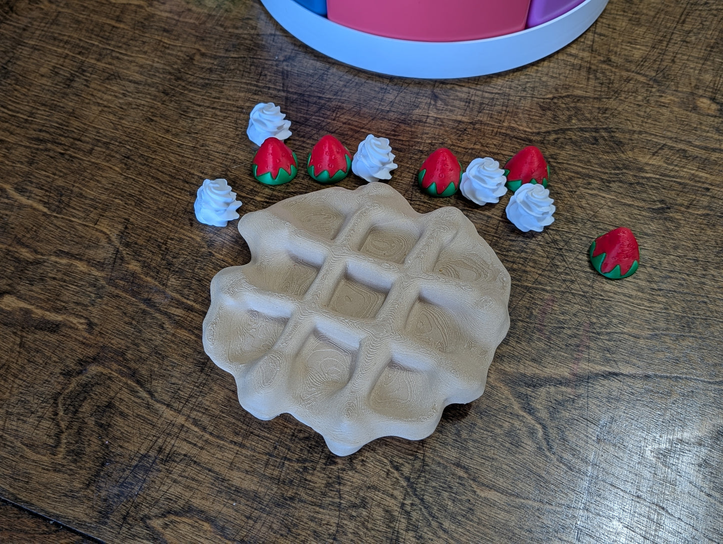 Strawberry Waffle Tic Tac Toe Game — 6x6 Waffle Board