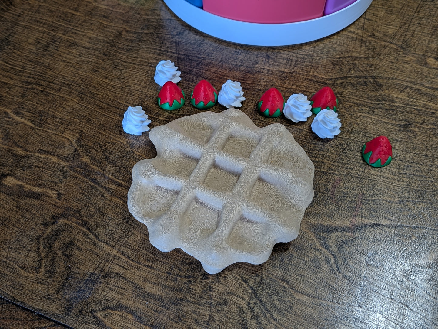 Strawberry Waffle Tic Tac Toe Game — 6x6 Waffle Board