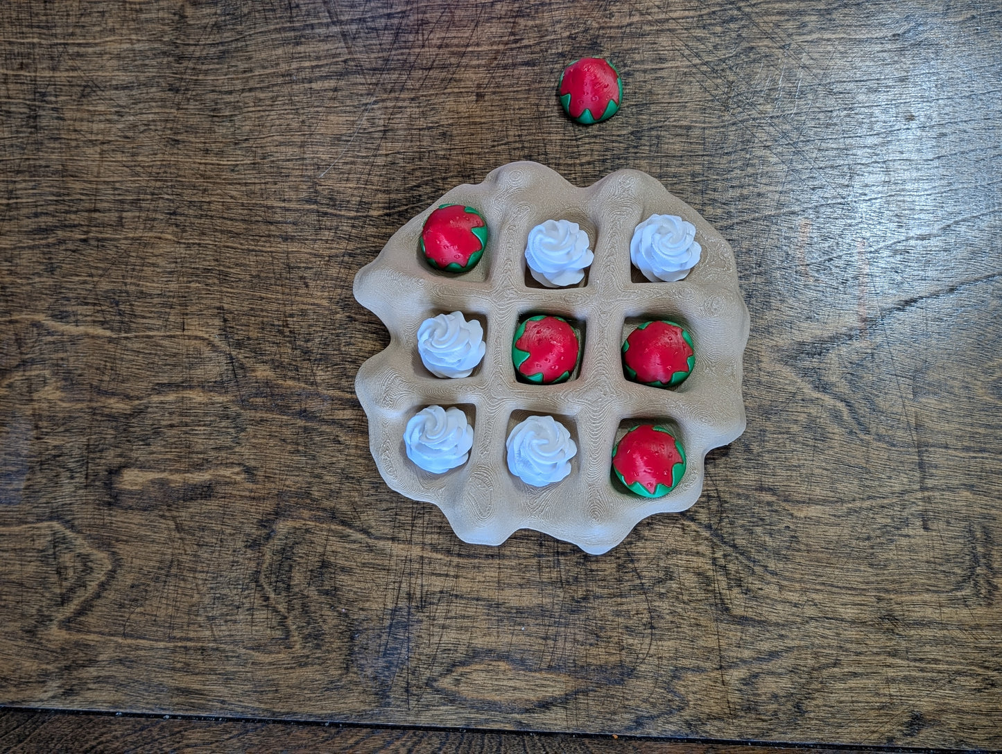 Strawberry Waffle Tic Tac Toe Game — 6x6 Waffle Board