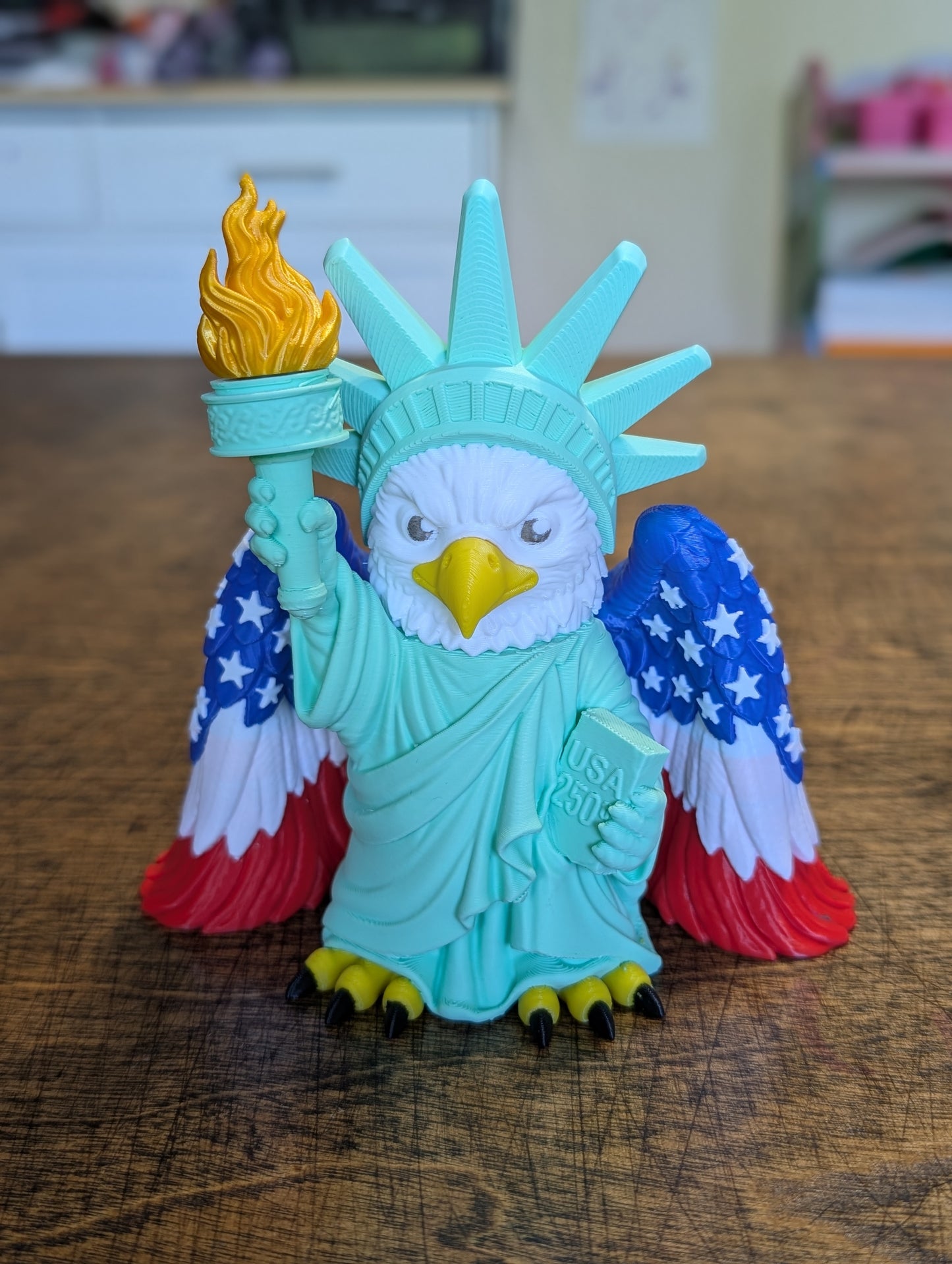 Lady Liberty Bald Eagle Statue