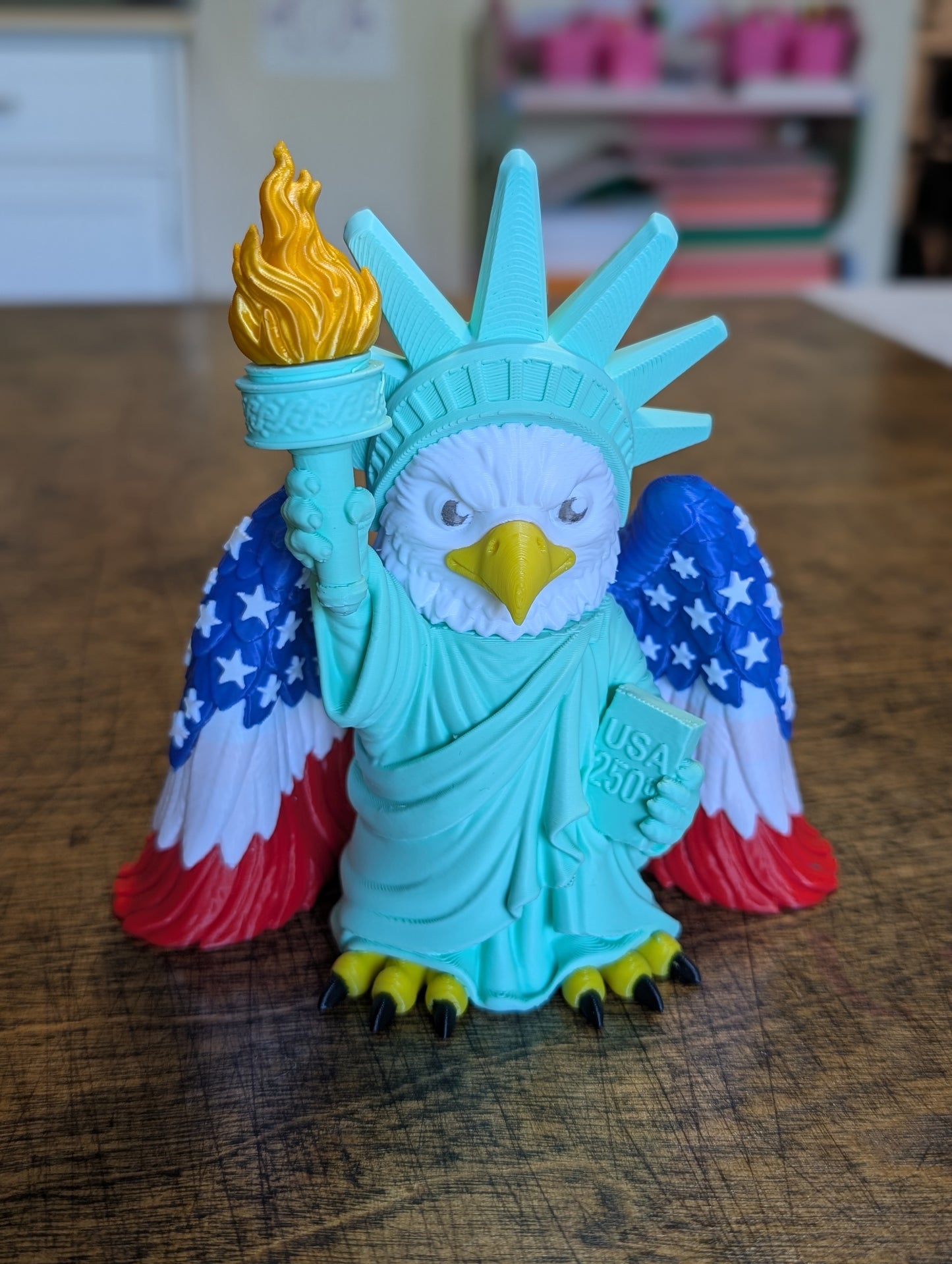 Lady Liberty Bald Eagle Statue