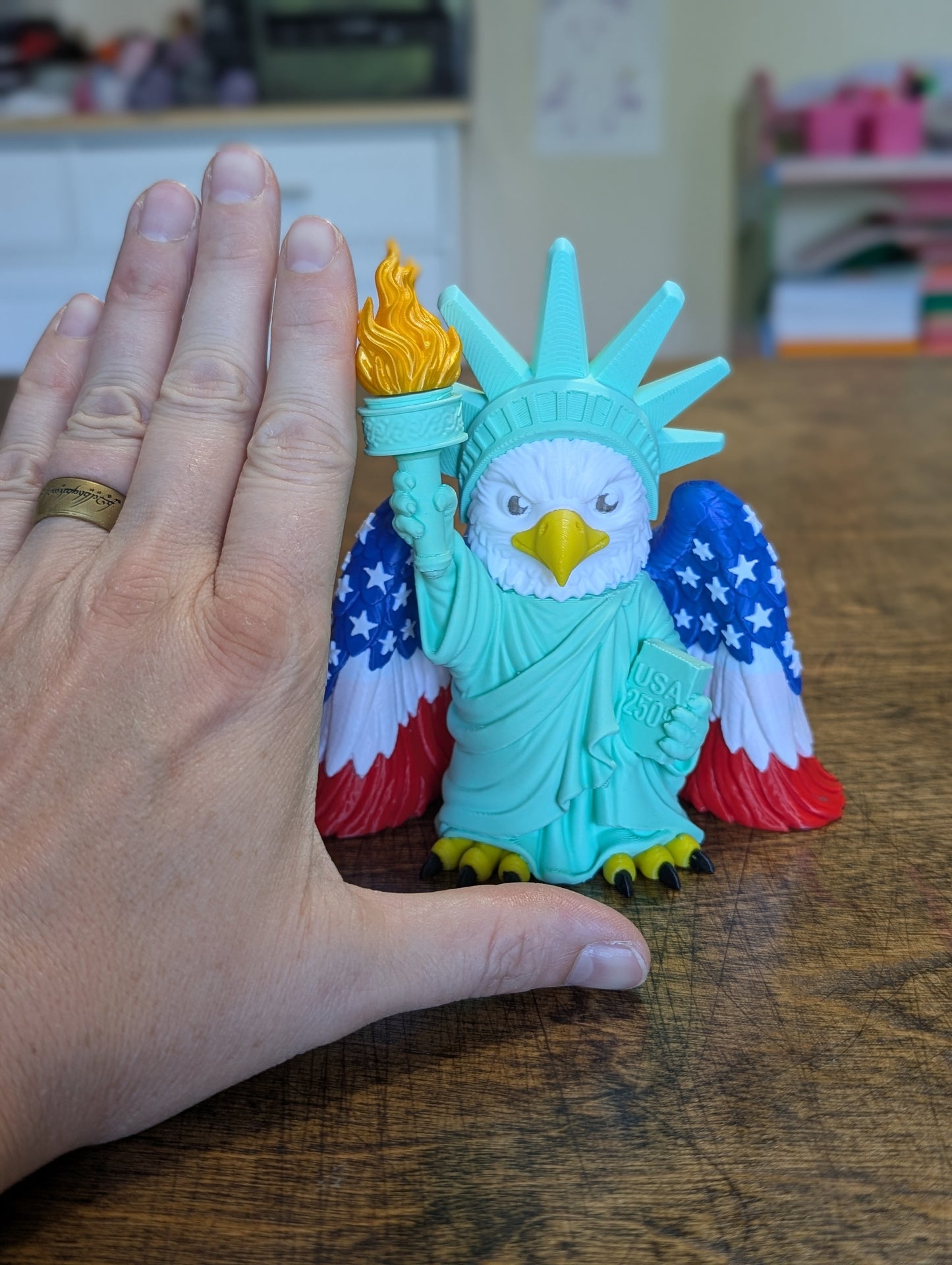 Lady Liberty Bald Eagle Statue