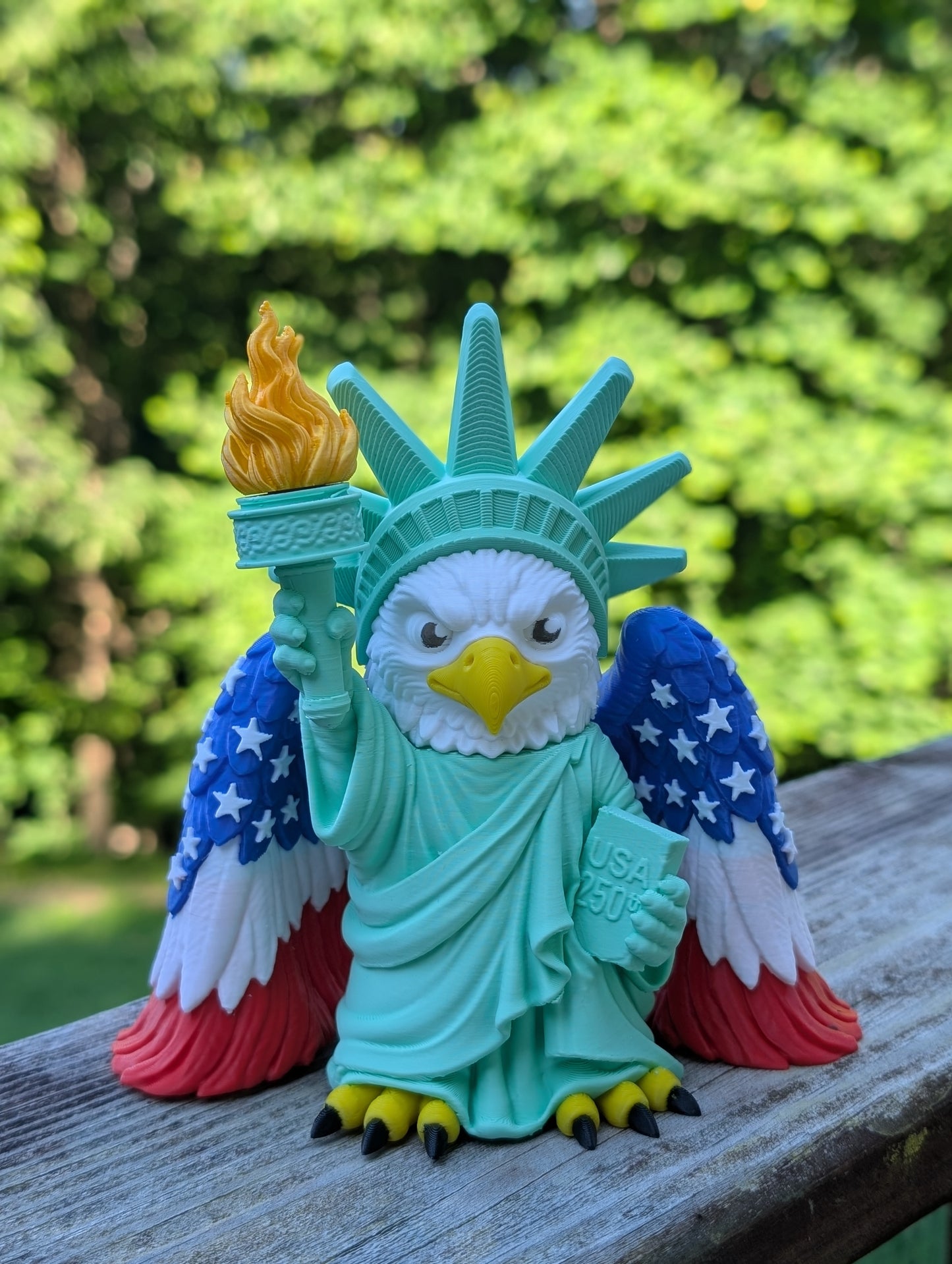 Lady Liberty Bald Eagle Statue