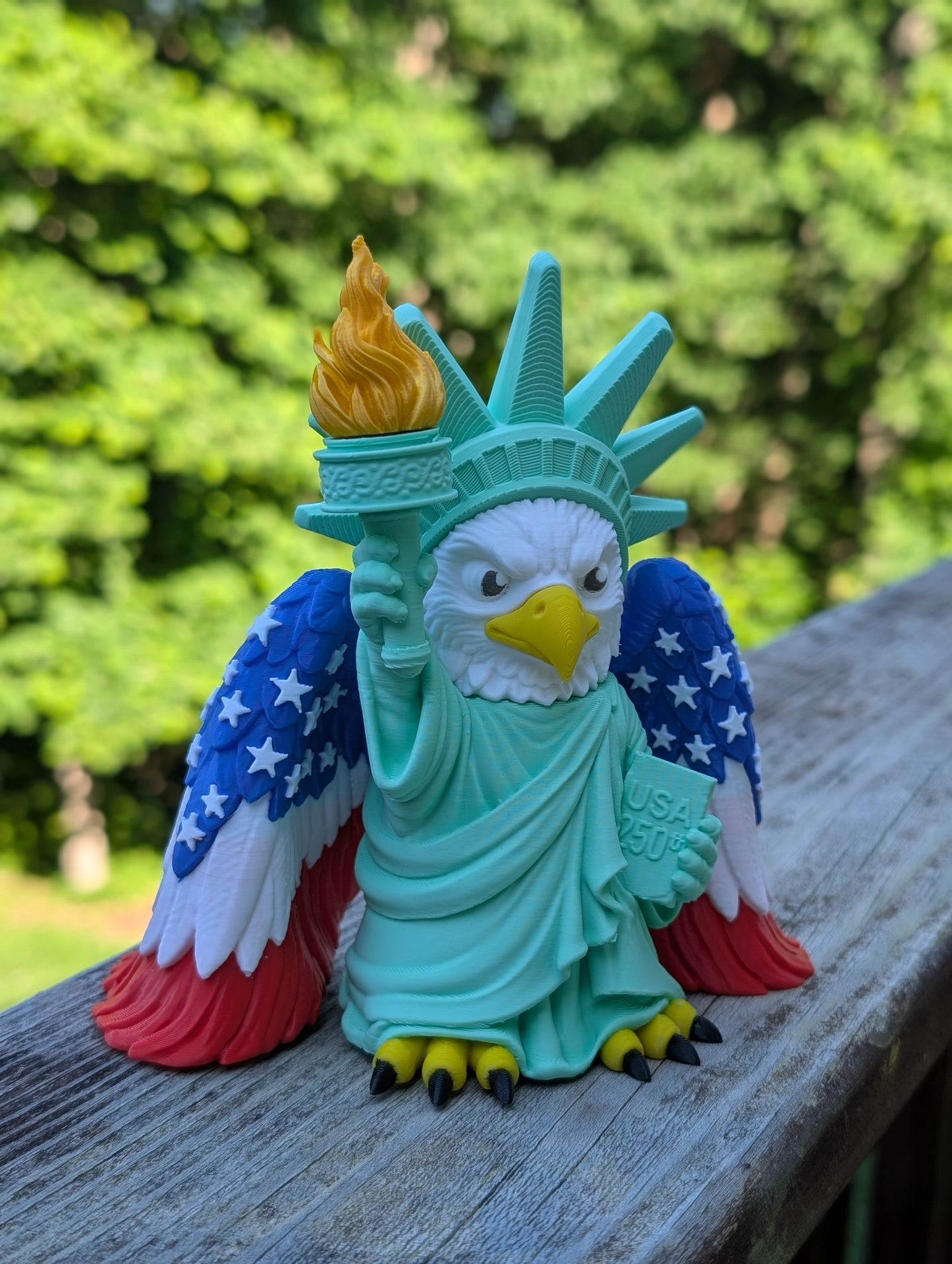 Lady Liberty Bald Eagle Statue