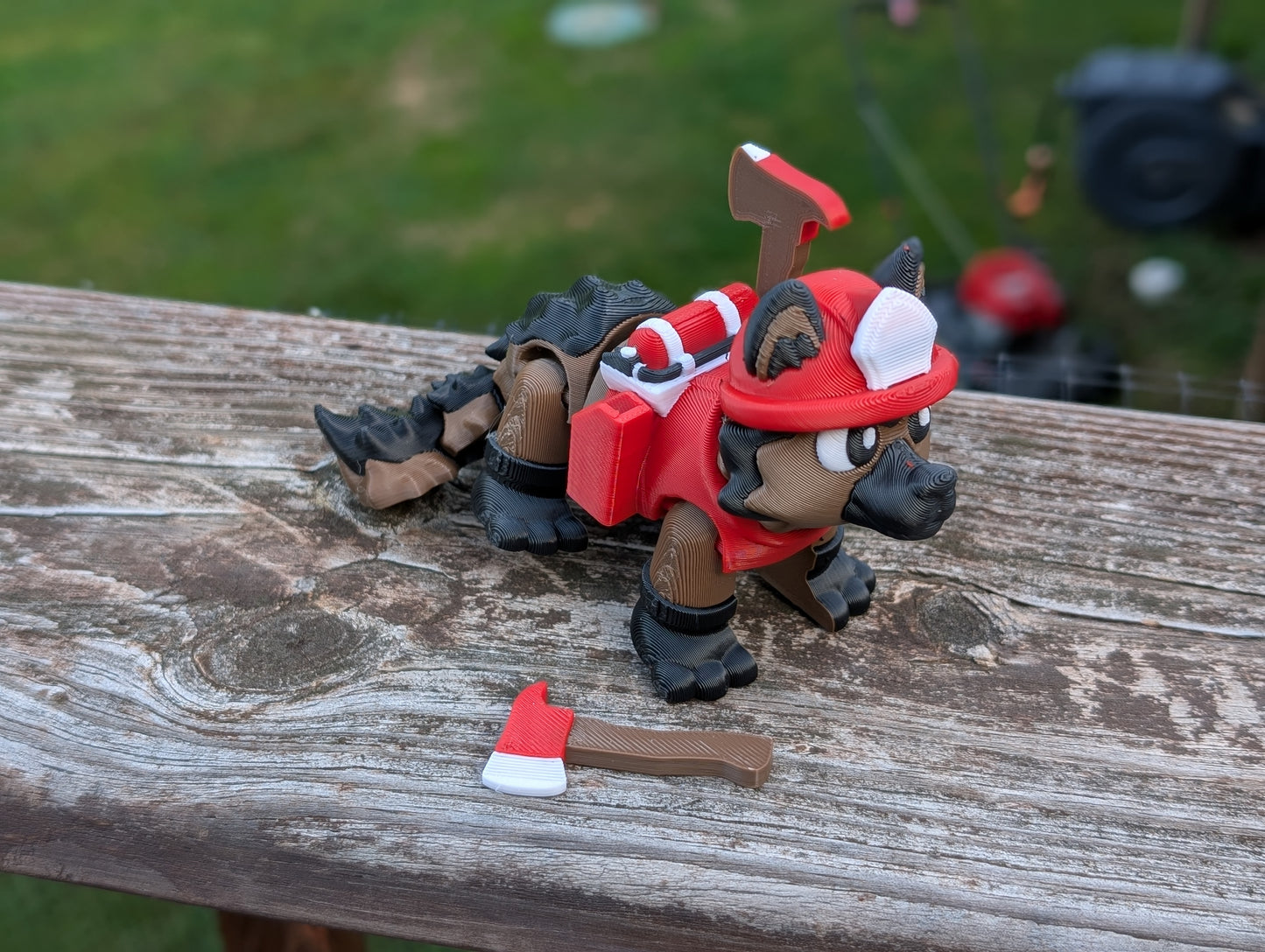 Firefighter Dog Figure | 3D Printed Fire Rescue Toy, Collectible, Decor