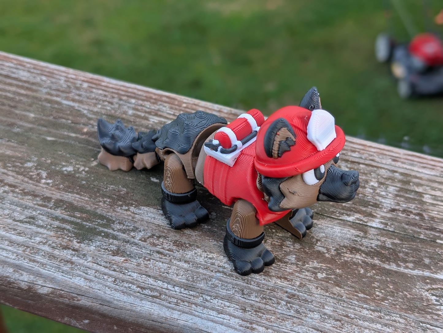 Firefighter Dog Figure | 3D Printed Fire Rescue Toy, Collectible, Decor