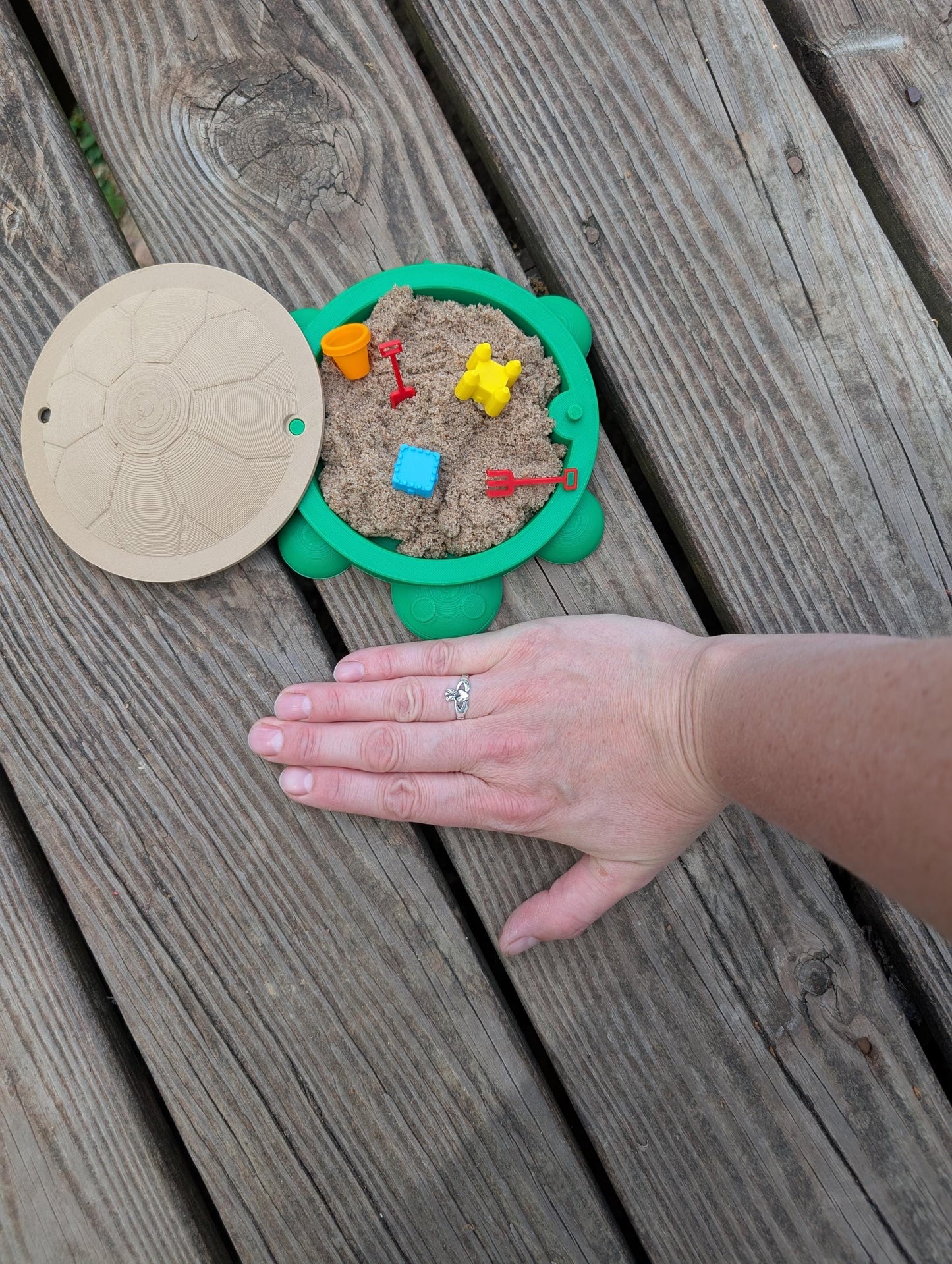 Mini Turtle Sandbox Sensory Play Kit | Montessori Kinetic Sand Toy for Toddlers