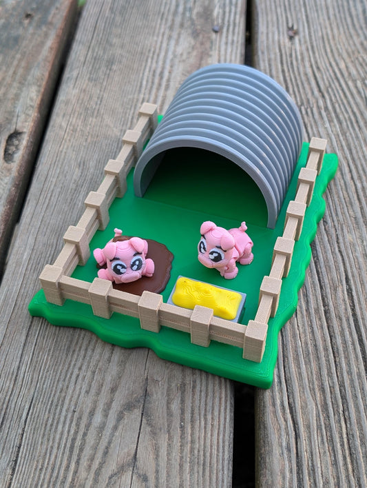 Little Pig Farm Playset | Montessori Farm Toy with Barn, Fence & Pigs