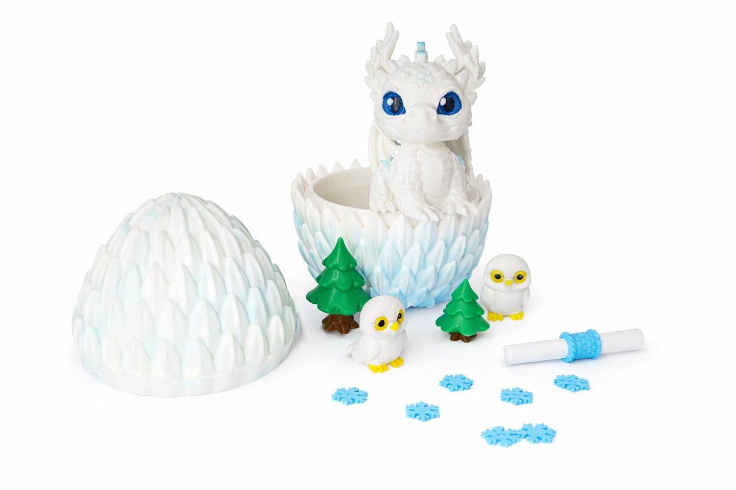 Winter Dragon Egg Surprise Set — Ice Dragon, Snow Owls & Frosted Woodland