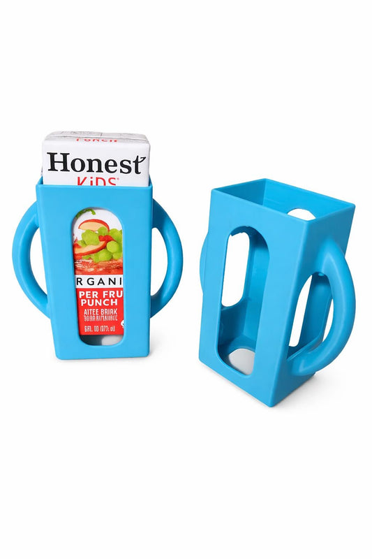 Toddler Juice Box Holder Set | No-Squeeze Drink Holder for Kids (Set of 2)