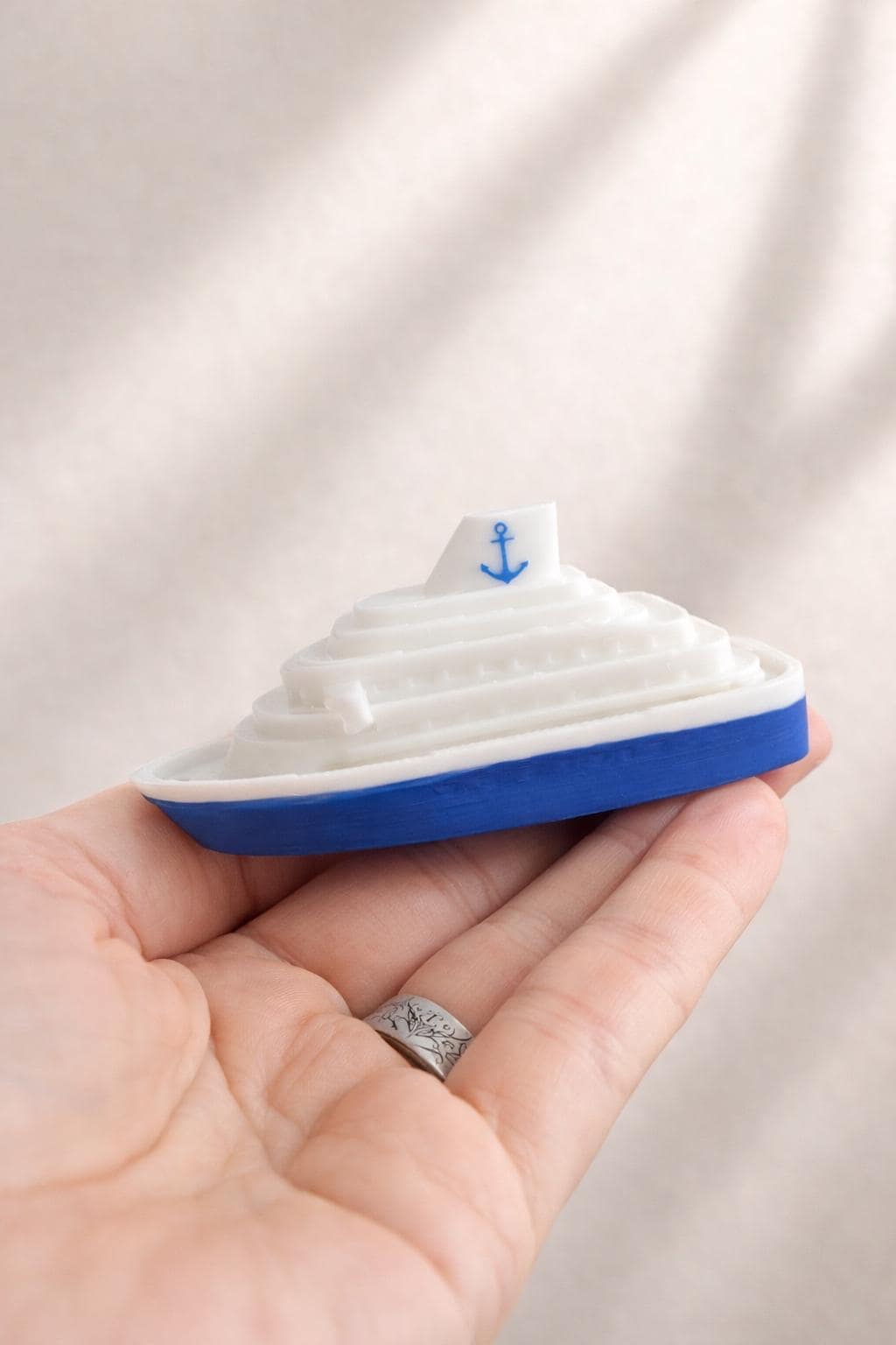 Cruise Ship Keychain — Nautical Travel Accessory & Luggage Charm