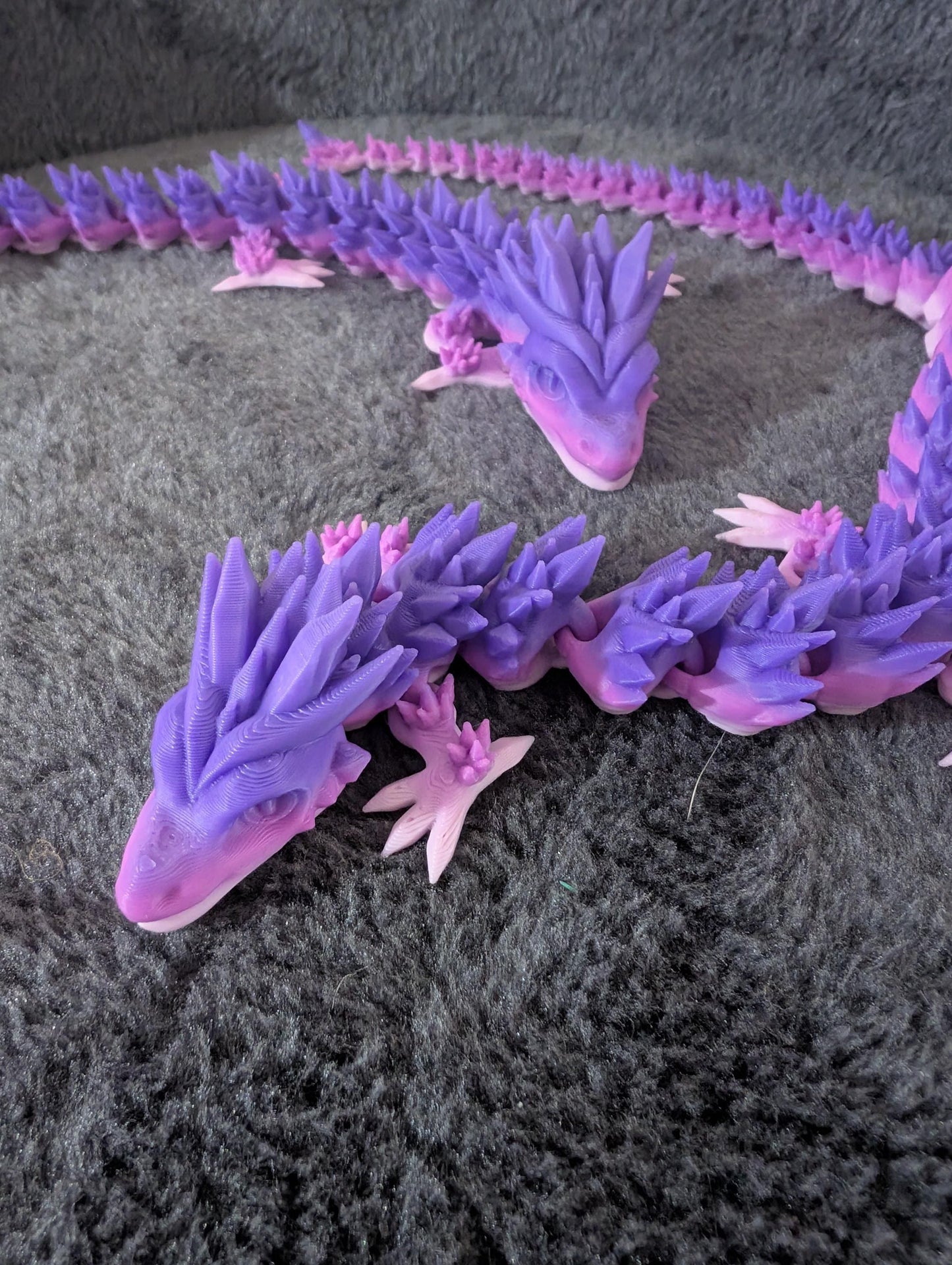 Articulated Dream Dragon Set | Purple Crystal Fidget Desk Pet (8-10 inches)