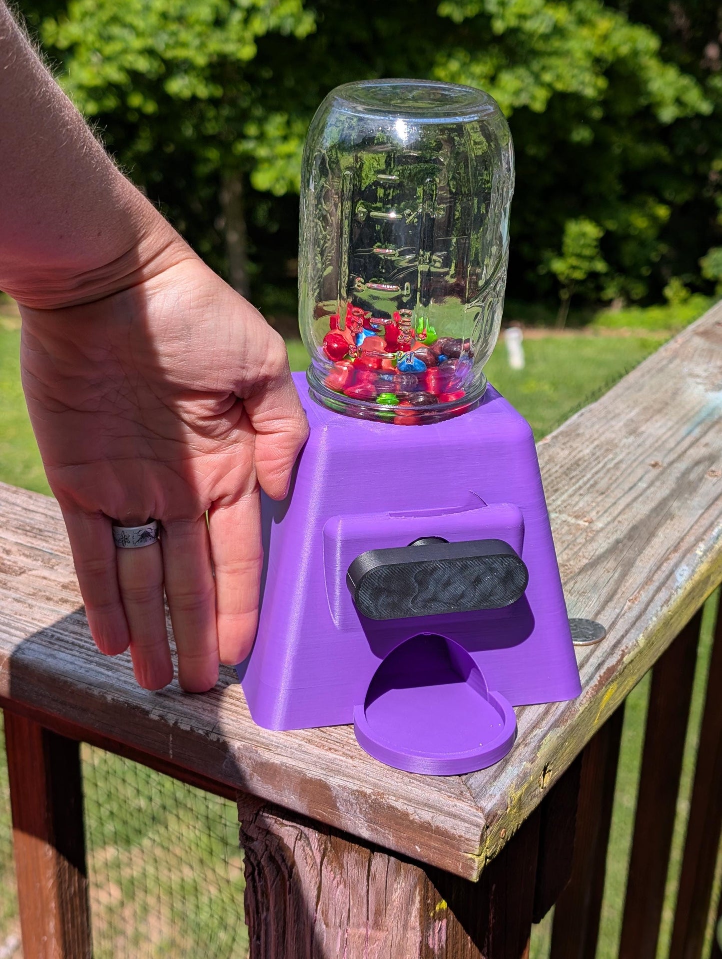 3D Printed Candy Dispenser | Mason Jar Coin Bank, Gumball Machine Style Reward Jar