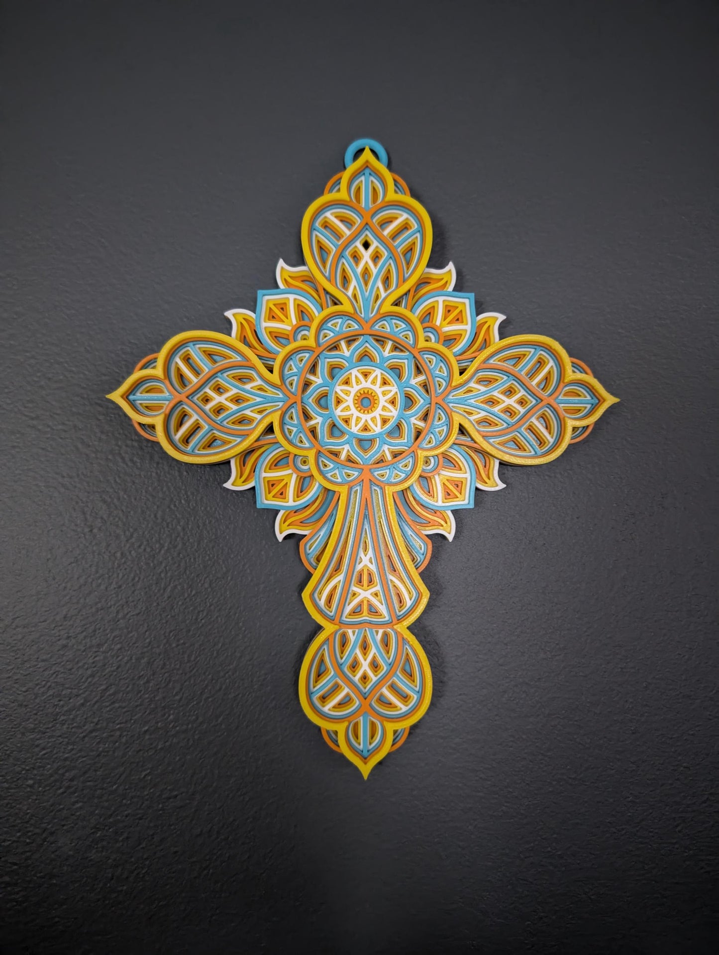 Layered Celtic Cross Wall Art | Colorful Knot Design, Faith Home Décor