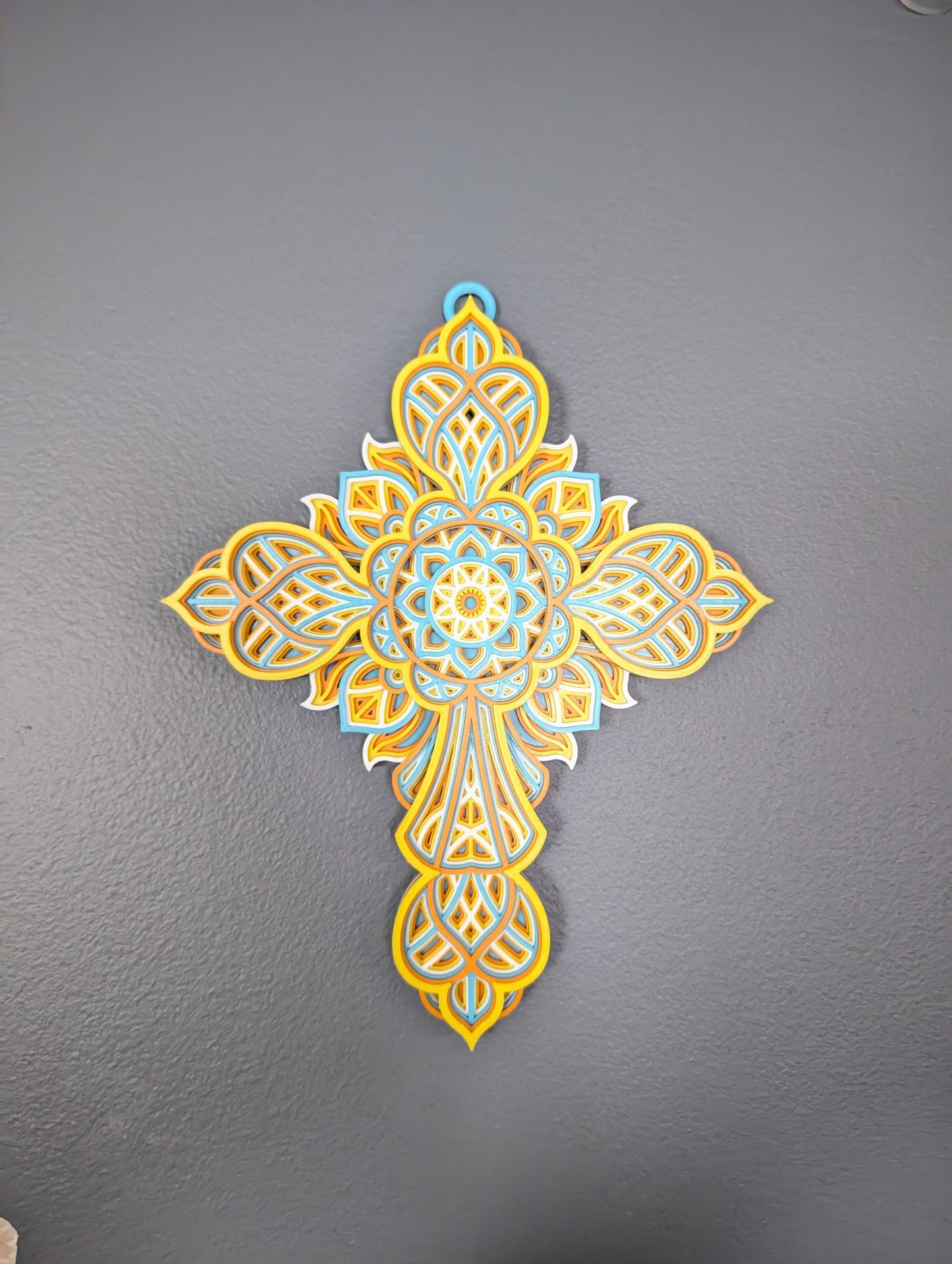 Layered Celtic Cross Wall Art | Colorful Knot Design, Faith Home Décor