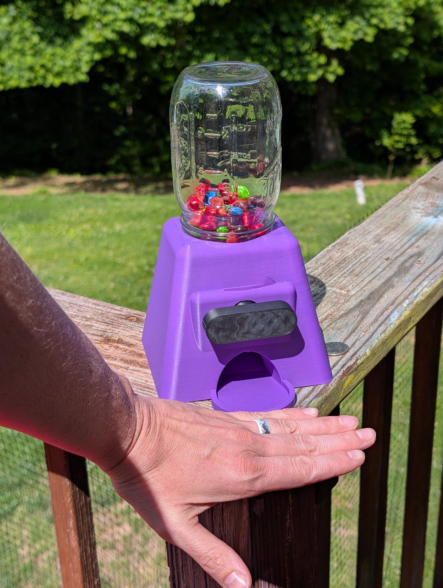 3D Printed Candy Dispenser | Mason Jar Coin Bank, Gumball Machine Style Reward Jar