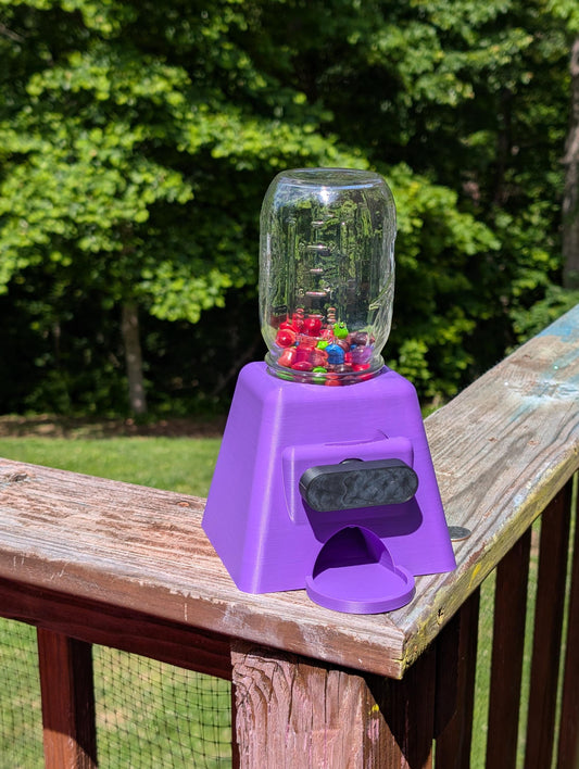 3D Printed Candy Dispenser | Mason Jar Coin Bank, Gumball Machine Style Reward Jar