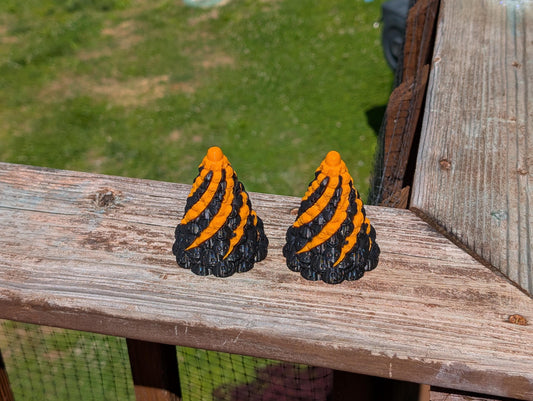Halloween Spiral Fidget Cone – 3D Printed Sensory Toy, Jack-O’-Lantern Decor (2 Pack)
