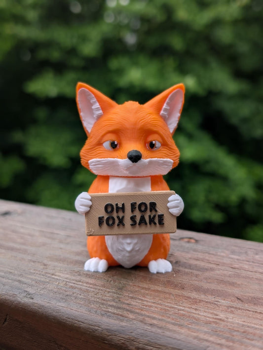 Oh For Fox Sake, Grumpy Fox Desk Figurine & Paperweight